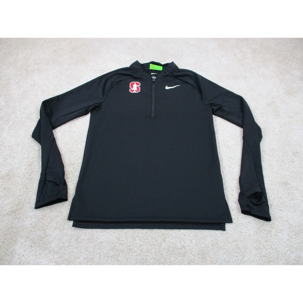 Stanford Cardinal Jacket Womens Small Black 1/4 Zip Nike College Football